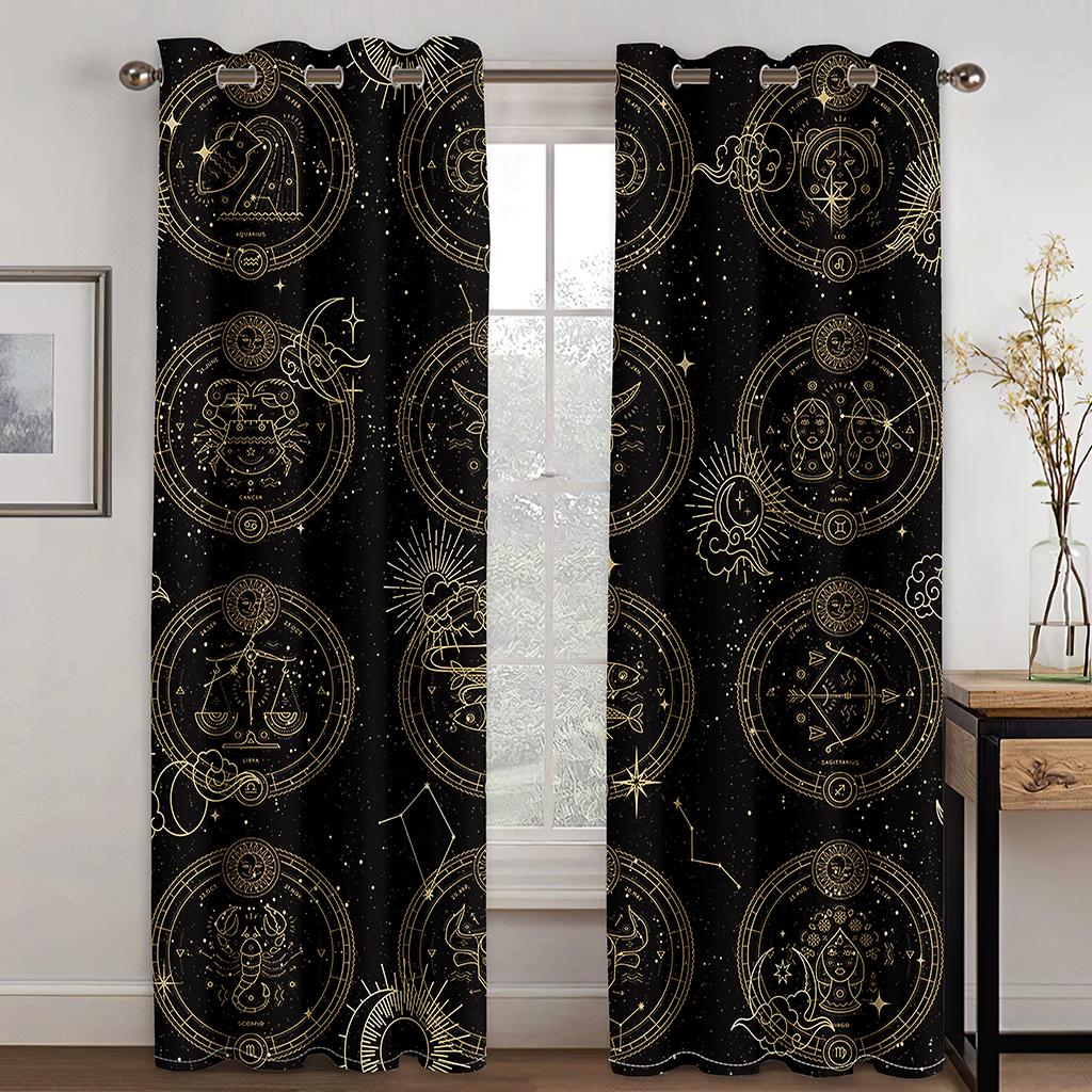 

Часы Часы Шестеренка Машина Золотые Роскошные Оконные Шторы в Детской Спальне Гостиной Холле Декор Кухни Шторы Жалюзи W50 X H130(CM)X2&Grommet Top