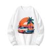 Men's American Street Style Printed Sweatshirt, Loose Drop-Shoulder Crewneck Pullover, Trendy Brand Style Men's Spring/Autumn Top