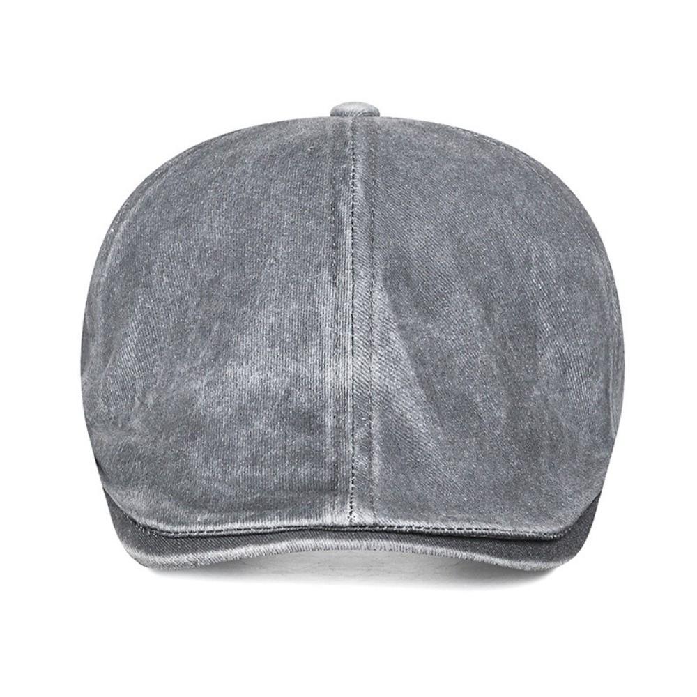 Side Letter Sticker Duckbill Hats Solid Color British Painters Hat Retro Newsboy Cap  for Men Women