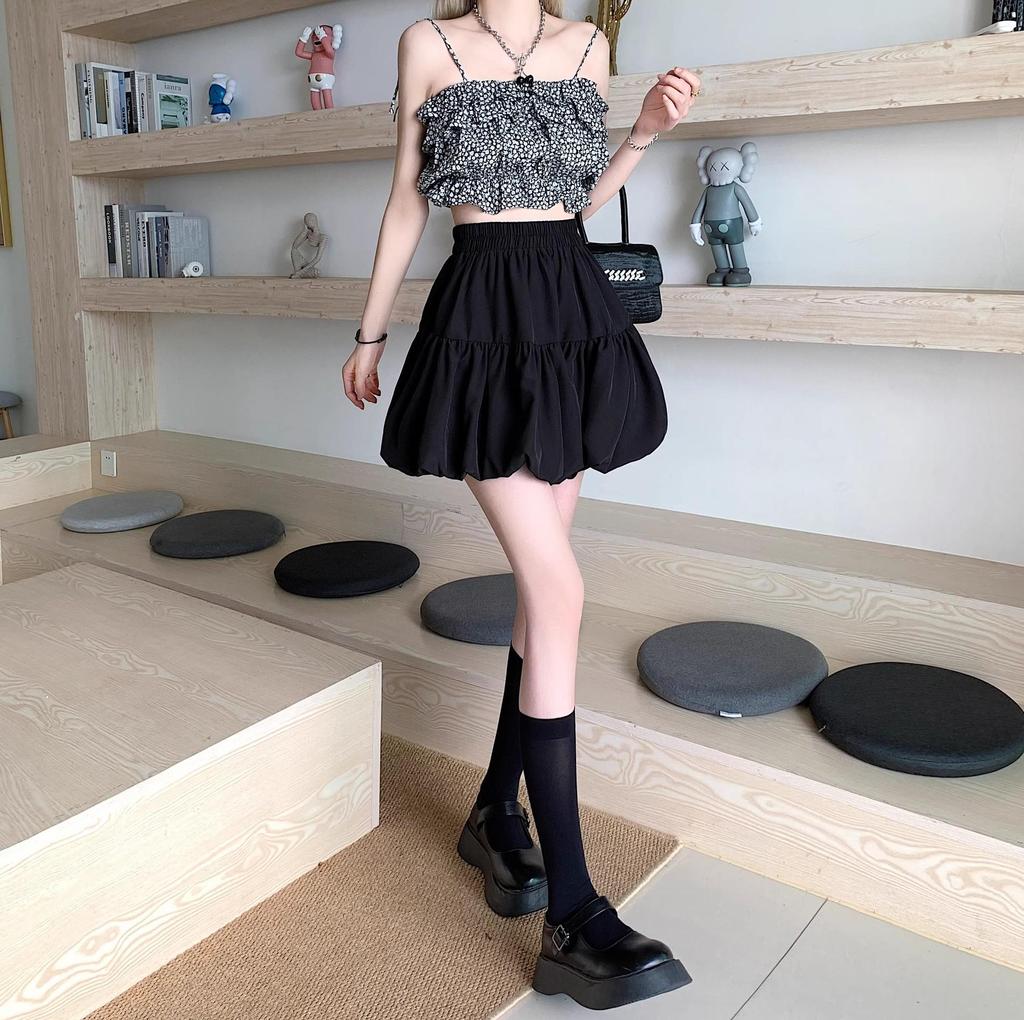 Women's High-Waist Pleated A-Line Summer Skort