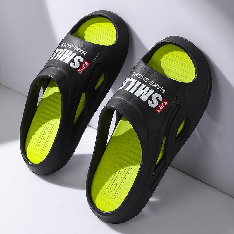 

Мужские тапочки лето 2024 года — нескользящие, толстая мягкая подошва, удобные для дома 44-45 чёрный