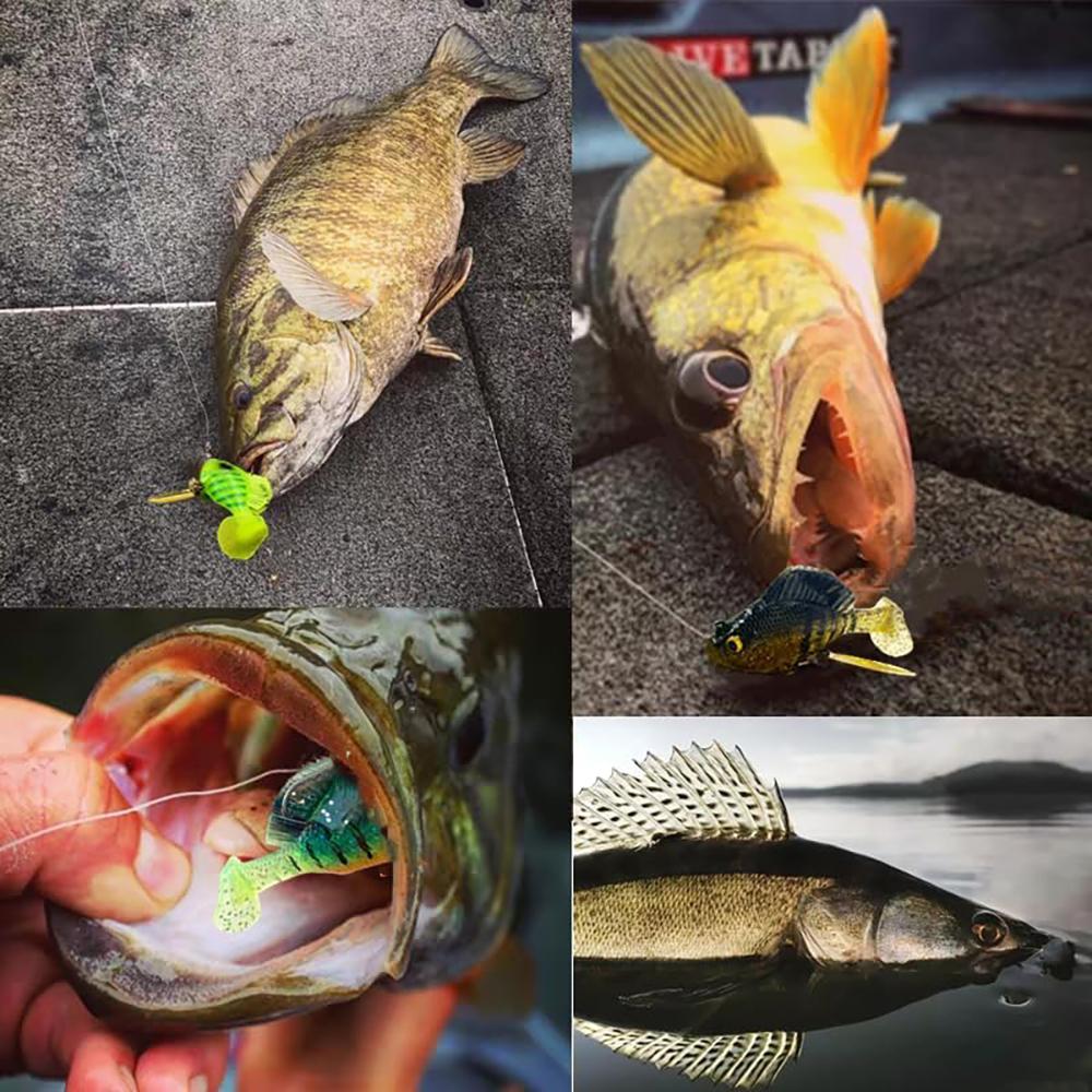 Angeln Weichköder Bleibeschwert Weitwurf Bissfest Haken Wirbelblatt T-Schwanz mit 3D Farbigen Fischauge Blutrillenhaken