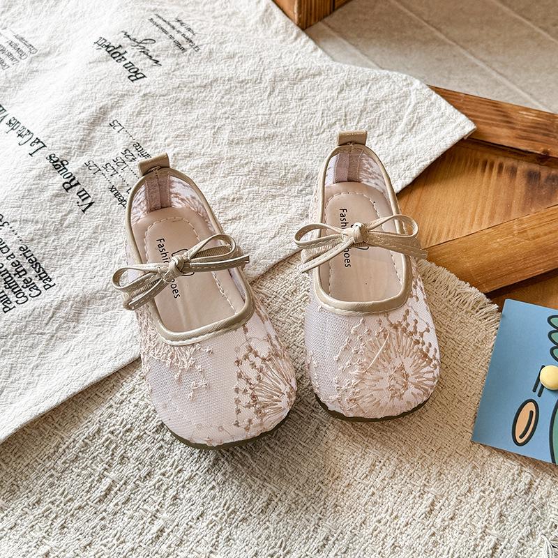 2026 Girls' Breathable Mesh Mary Jane Sandals - Spring/Summer Bow Design