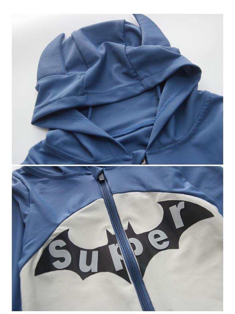 Boys' 2025 Quick-Dry Long-Sleeve One-Piece Swimwear with Sun Protection