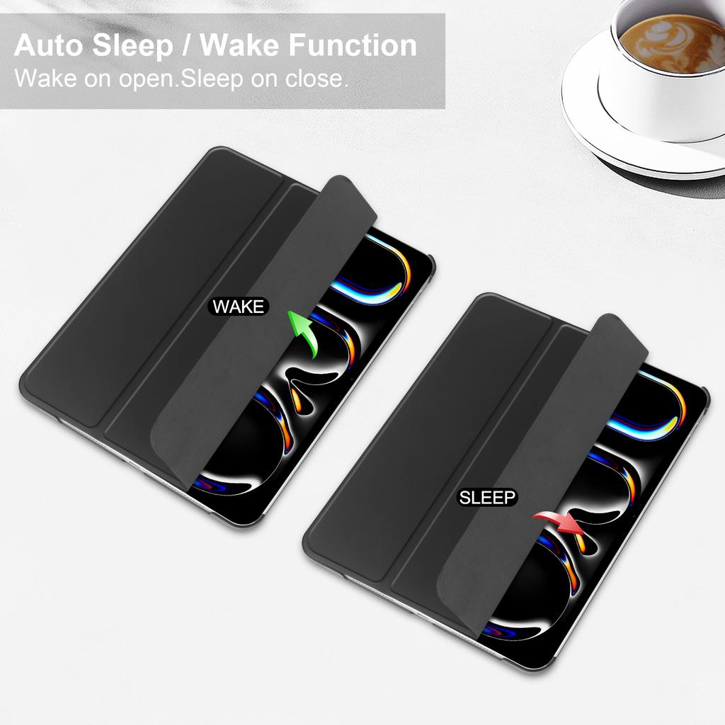 For iPad Pro 11 (2025)/11 (2024) Case Stand PU Leather + PC Matte Back Tablet Case