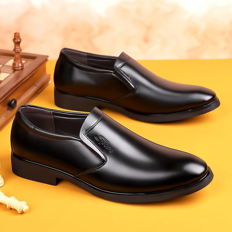 Fashion Men Formal Shoes Black Leather Casual Shoes High Quality Men's Business Shoes Slip on Loafers Comfoftable Driving Shoes