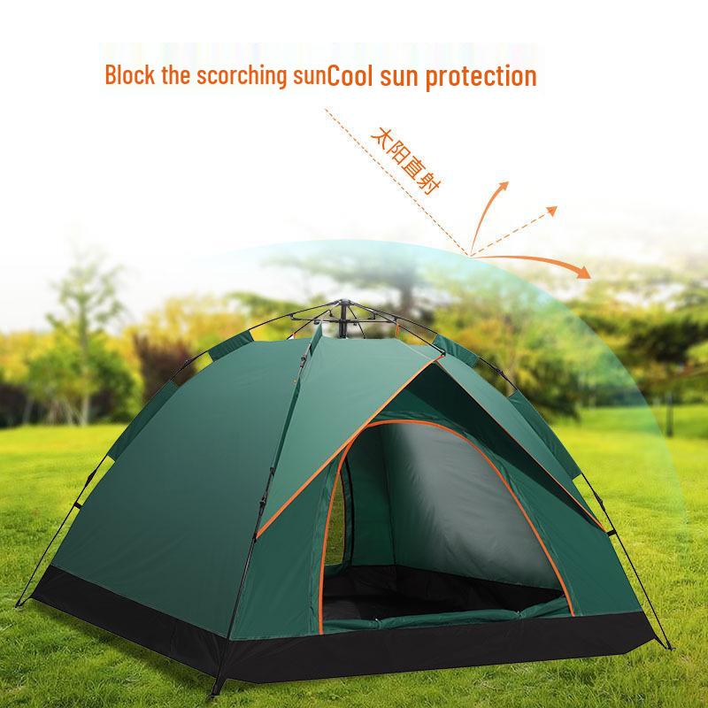 Double Person Automatic Tent: Thickened, Rainproof & Sun-Protective for Outdoor, Wild Camping or Beach Use
