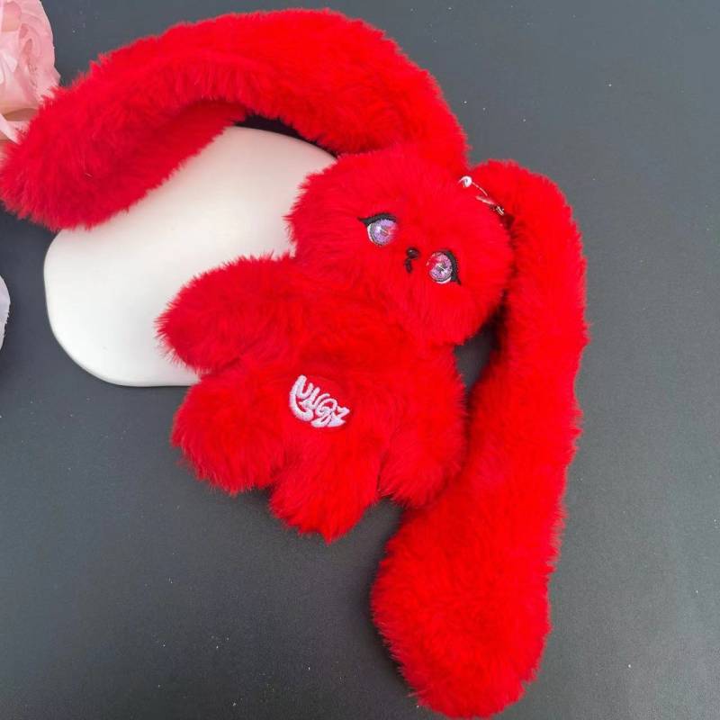 Yuqi Same Red Rabbit Gigi Keychain Plush Toys Doll Bag Pendant Cute Fans Gift