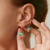 Creative Ocean Style Starfish Scallop Tassel Ear Clips Set Imitation Pearl Vintage Turquoise Pendant Stud Earrings for Women