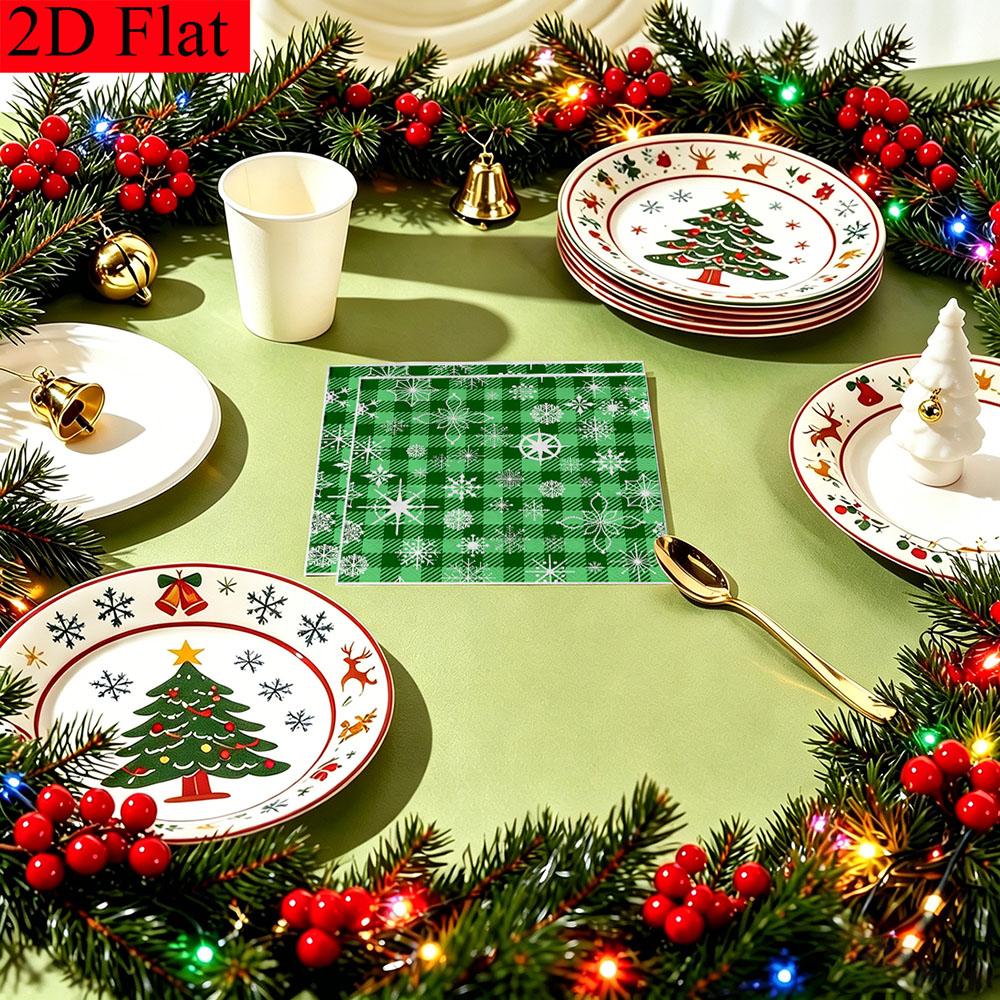 20pcs Disposable Napkins with Snowflake Pattern Print for Wedding,Parties,and Daily Use for Thanksgiving Fall Christmas Table Decoration