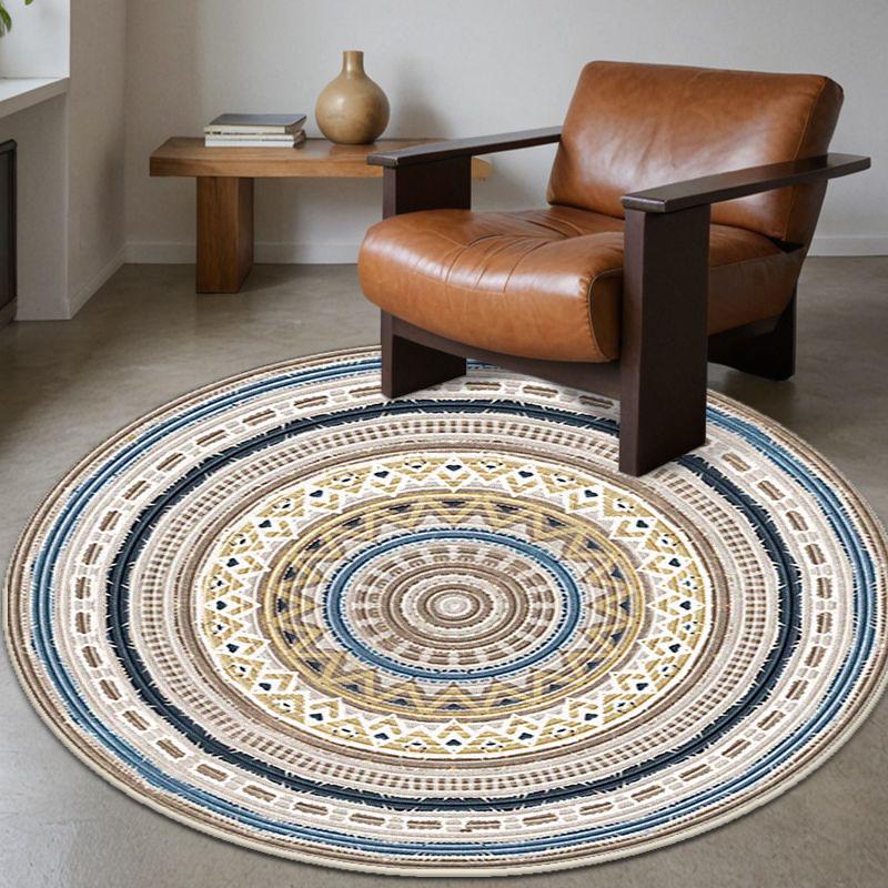 Vintage Bohemia Round Rug Chair Mat Fluffy Carpet Living Room Home Decor Large Area Rugs Antiskid Bathroom Entrance Foot Mats