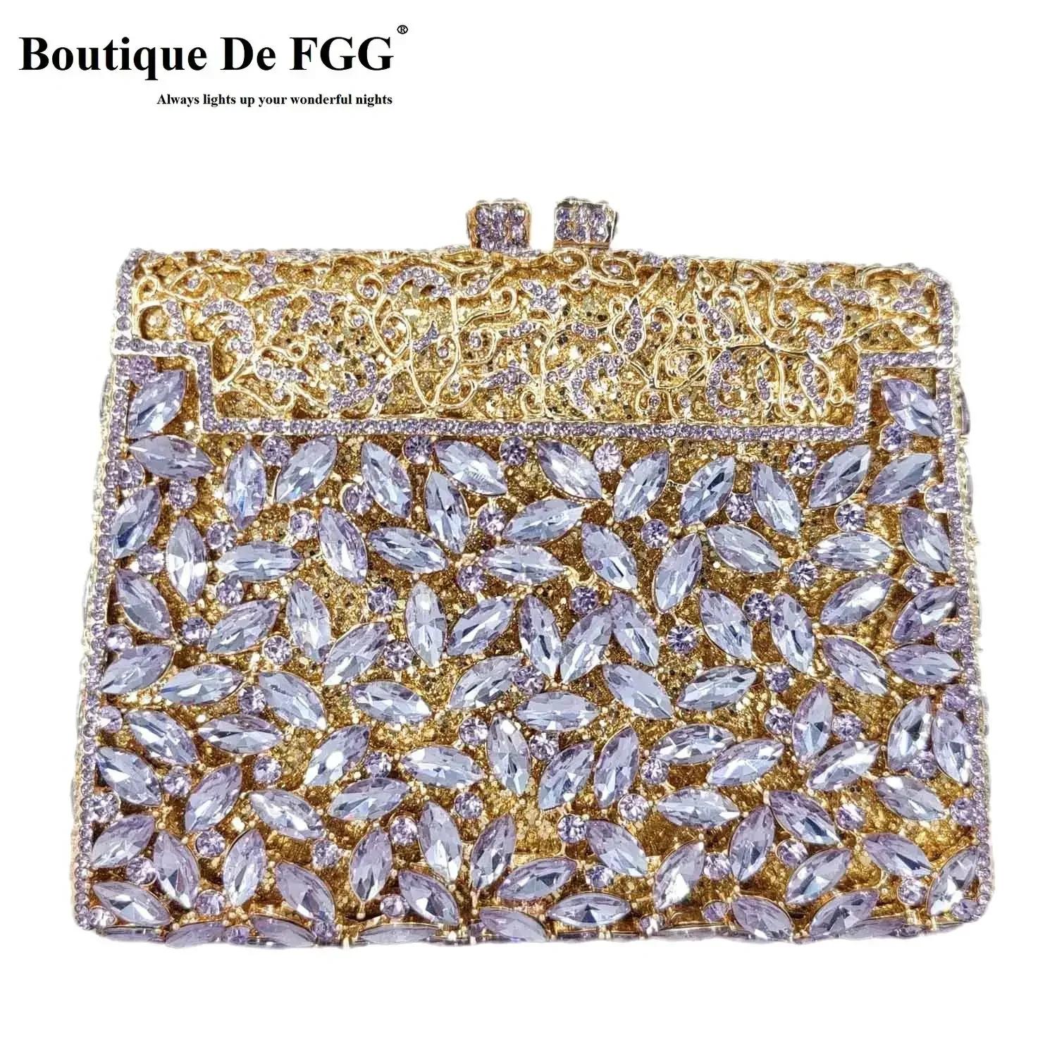 

Boutique De (in stock) Women Gold Crystal Clutch Evening Handbags Bridal Wedding Handbags Party Cocktail Minaudiere Purses Bag Mini Clutch