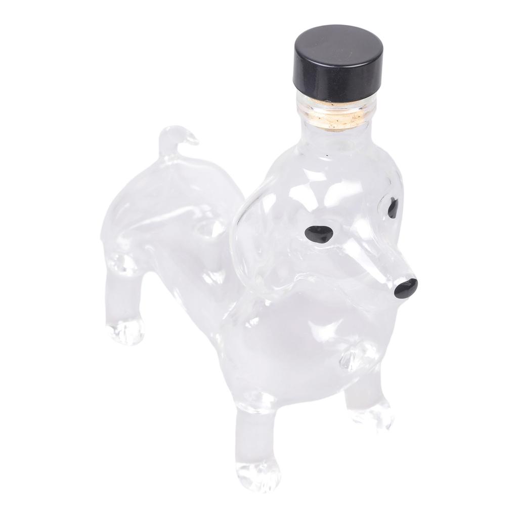 Dachshund Shape Whiskeys Decanter 300ml Glass Bottle for Whiskeys Enthusiasts and Home Decoration