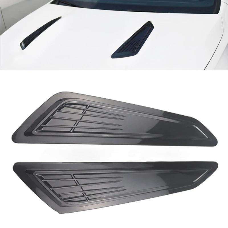 2pcs Car Decorative Front Hood Vent Covers Universal Fender Side Vent Cover, Decorative Air Outlet Scoop, Auto Exterior Accessor