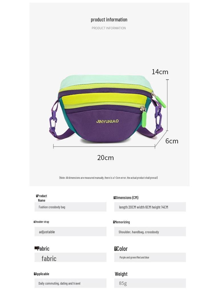 Modna torebka crossbody w bloki kolorystyczne dopaminowe - Mała, trendy torebka na ramię na lato 2025 na zewnątrz