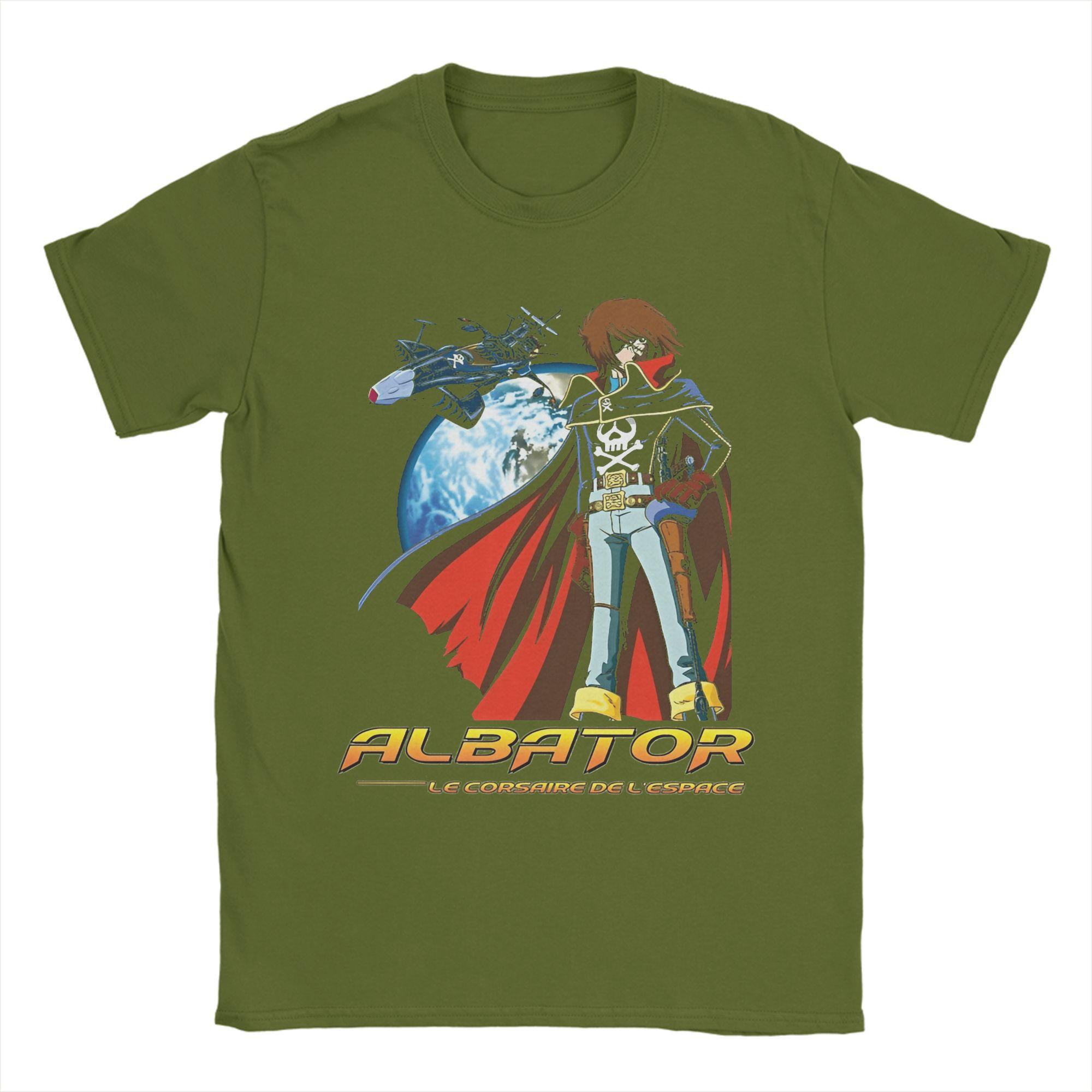 

Harajuku T-Shirt Summer Anime Captain Harlock Trending T Shirts 100% Cotton Tee Shirt for Men Awesome Printed Short Sleeve Tops 3XL
