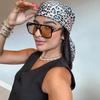 Luxury Square Silk Scarf Leopard Bandana Foulard Satin Hijabs for Women Summer Soft Neckerchief Party Hair Accessories 90x90cm