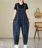 Mouhoukyo Denim Long Women's Overalls, Pants, Pants, Figure-Facing All-in-One, M-2XL (Color Shown, 2XL)