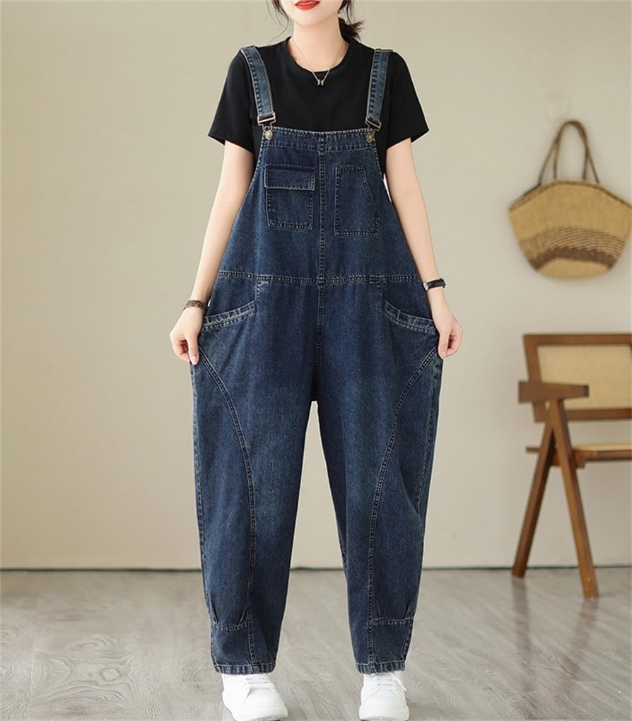 Mouhoukyo Denim Lang Damen Overall, Hose, Hose, Figurumspielender Einteiler, M-2XL (Gezeigte Farbe, 2XL)