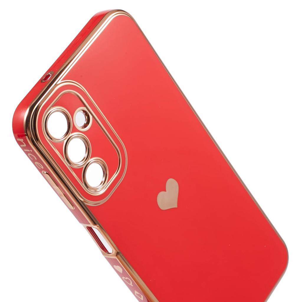 For Samsung Galaxy A13 5G Protective Case 6D Electroplating Love Heart TPU Phone Cover