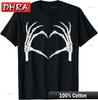 Skeleton Hands Heart Shape Spooky Halloween Love Creepy Goth TShirt Stylish Shirts Tshirts for Summer TShirt Girls Poland
