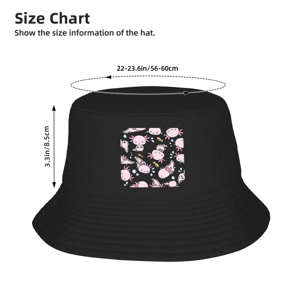 Swimmy Axolotls Bucket Hat Panama Bob Hats Outdoor Cool Autumn For Summer Beach Fishing Unisex Fisherman Caps
