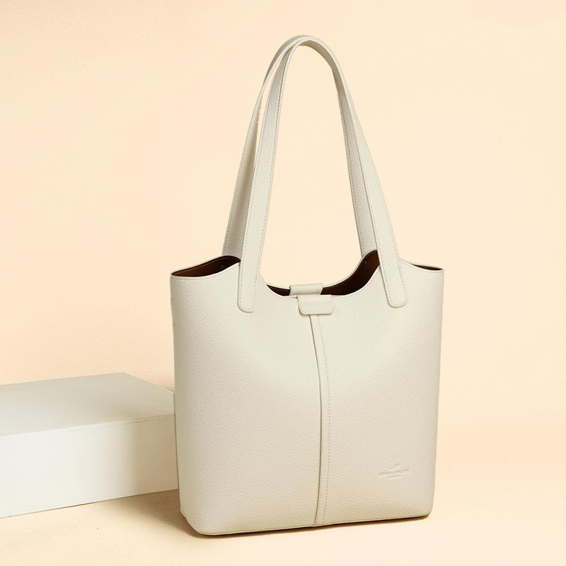 Women's New Simple and Atmospheric Soft Leather Shoulder Tote Bag with Large Capacity and Temperament for Commuting Crossbody Women's Bag