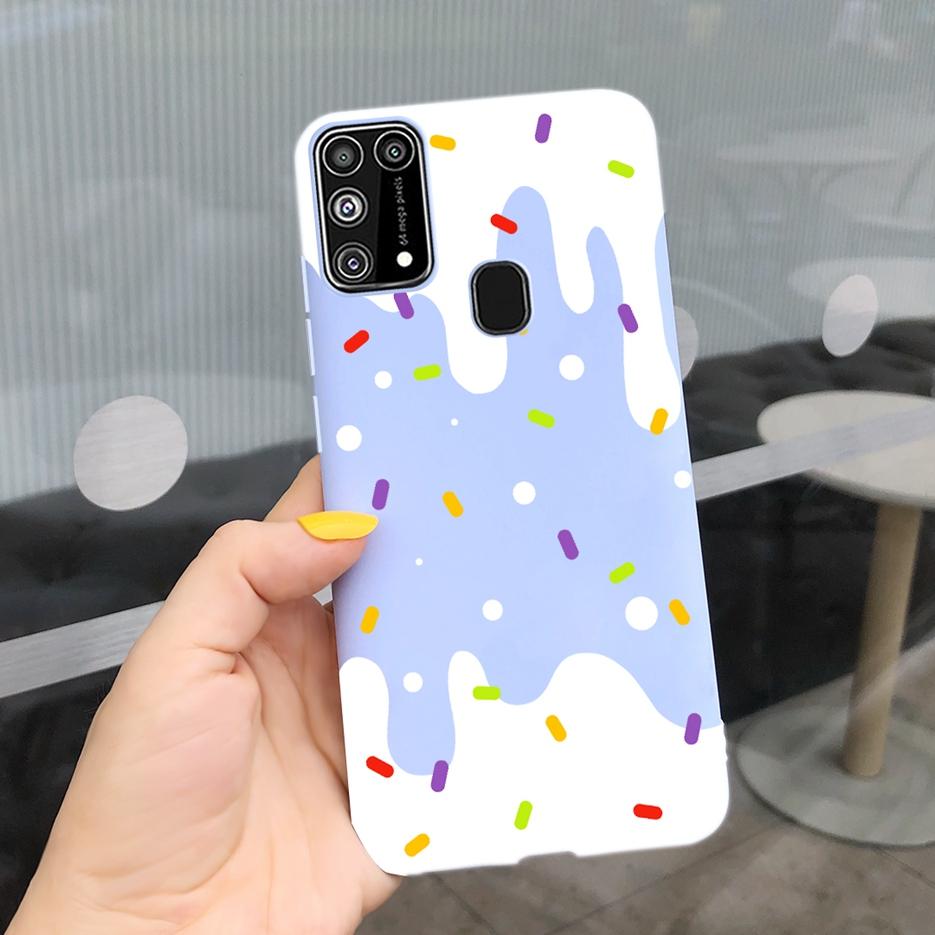 For Samsung Galaxy M31 Case SM-M315F Cute Bear Cartoon Painted Cover Phone Case For Samsung M31 M 31 GalaxyM31 Bumper Soft Funda