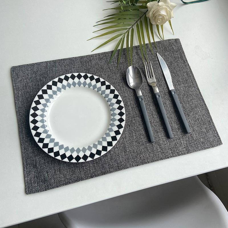 Double-layer Imitation Linen Fabric Placemat, Tableware Mat, Hotel Box Insulation Mat Ins Wind Home Coaster