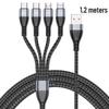 6A Vier-in-één Snel Oplaadkabel voor Huawei-, Samsung-, Apple- & Xiaomi-apparaten