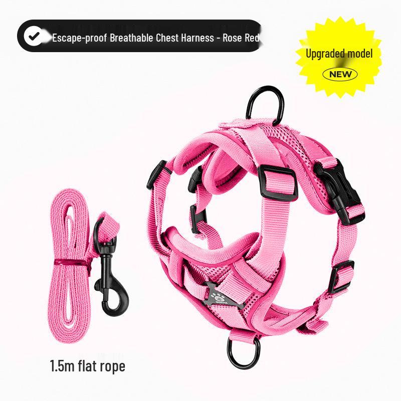 Adjustable Anti-Escape Cat & Small Dog Leash and Harness: Breathable, No-Choke, All-Season Use