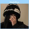 Fashionable Warm Knit Hat For Women Trendy Fluffy Beanie With Cute Bear Patch