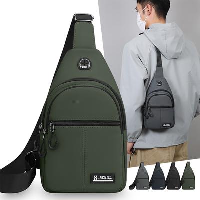 Waterproof Nylon Chest  Bag - Men's Crossbody Sling Backpack, Compact Shoulder Messenger Bag, Travel & Outdoor Hiking Pack