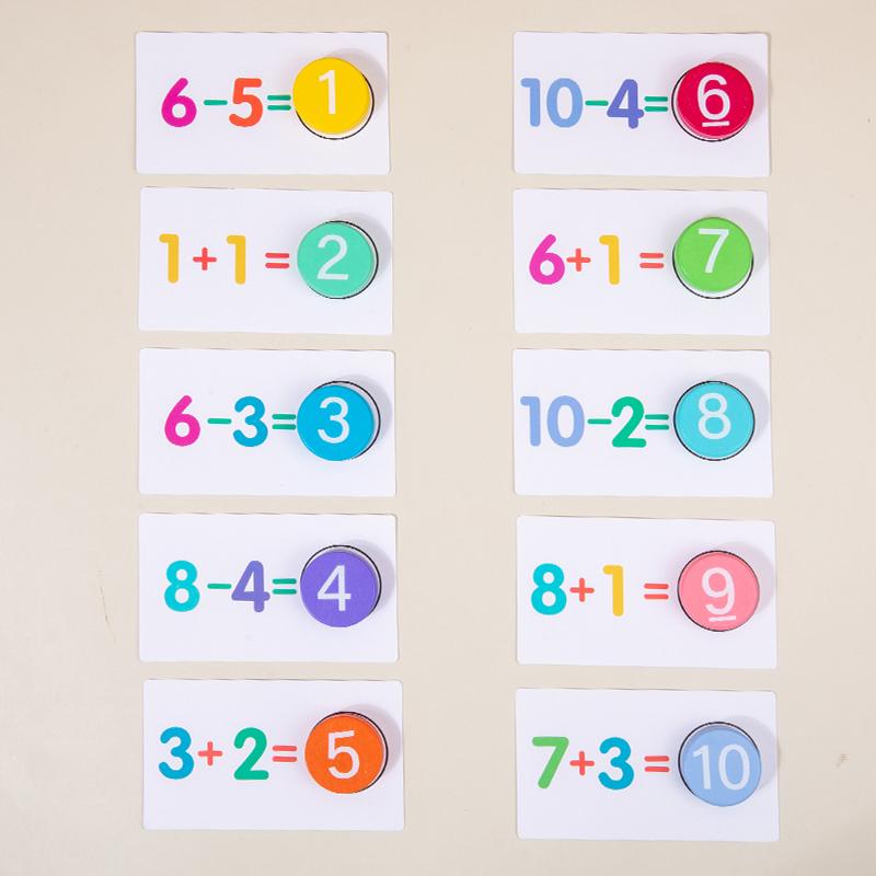 Kids Montessori Math Toys Arithmetic Card Matching Games Addition Subtraction Parish Early Educational Counting Toys for Kid