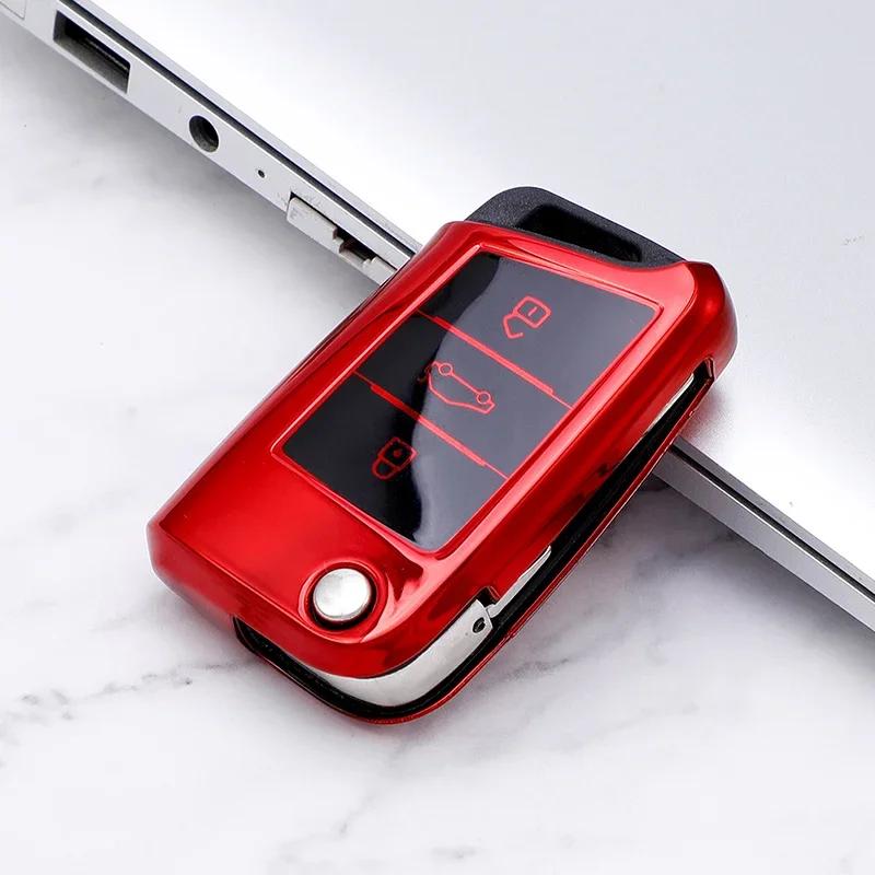 

Soft TPU Car Key Case Cover for Volkswagen for VW Golf 7 Mk7 Seat Ibiza Leon FR 2 Altea Aztec for Skoda Octavia красный