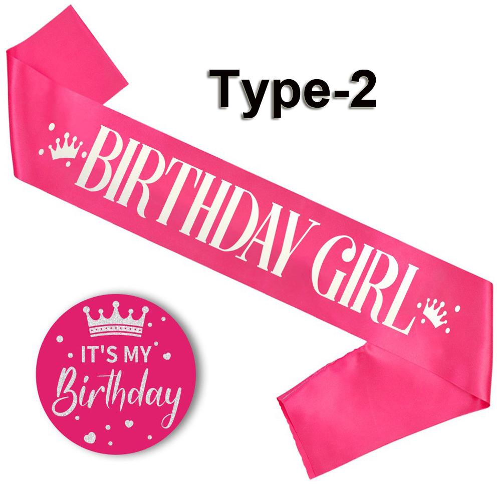 Spilla Compleanno Brooch Tessuto Raso Badge Latta Buon Compleanno Spilla per Ragazze Distintivo Premio Decorazione Festa per Adolescenti Ragazze