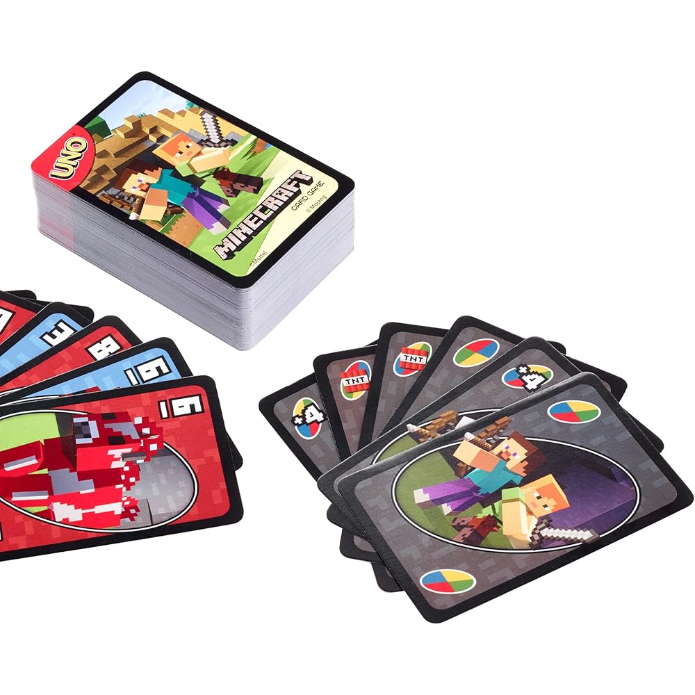 Mattel UNO Minecraft Card Game 112 Cards for 2-10 Players Ages 7 and Up Green
