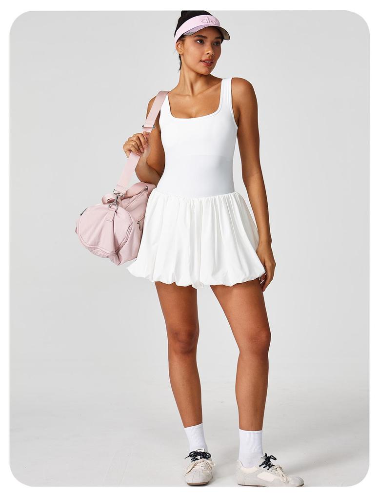 Women's Golf and Tennis Sports Jumpsuit - Casual Fitness Dress with Fake Two-Piece Skirt