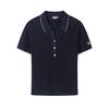 Heritage Casual Slim Fit Short Sleeve Knit Top Women Tops F11W638410F-DB