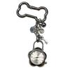 Vintage Floral Keychain With Small Clock Elegant Alloy Keyring For Women Men Unisex Gift Accessory