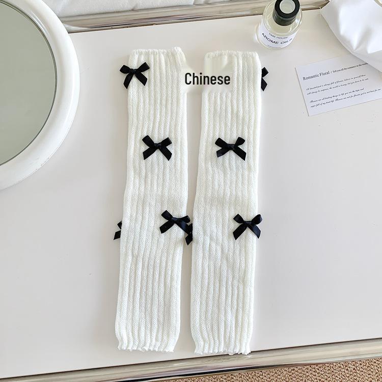 Xia Nuo Autumn/Winter Women's Ballet-Style Knit Bow Knot Leg Warmer Socks