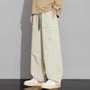 Spring Autumn Loose Casual Elastic Waist Folds Waterproof Pants Male Solid Pocket All-match Straight Trousers Men