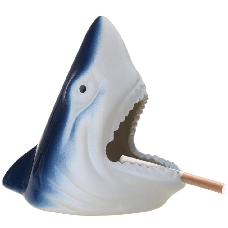 

Пепельница Креативная скульптура акулы Настольное украшение Многофункциональное хранение 1 синий