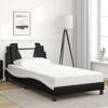 VidaXL Cadre de Lit avecTête de Lit, Lit Rembourré avec Coussin, Lit Simple, Lit Adulte Chambre, Moderne, Noir et Blanc 3208080