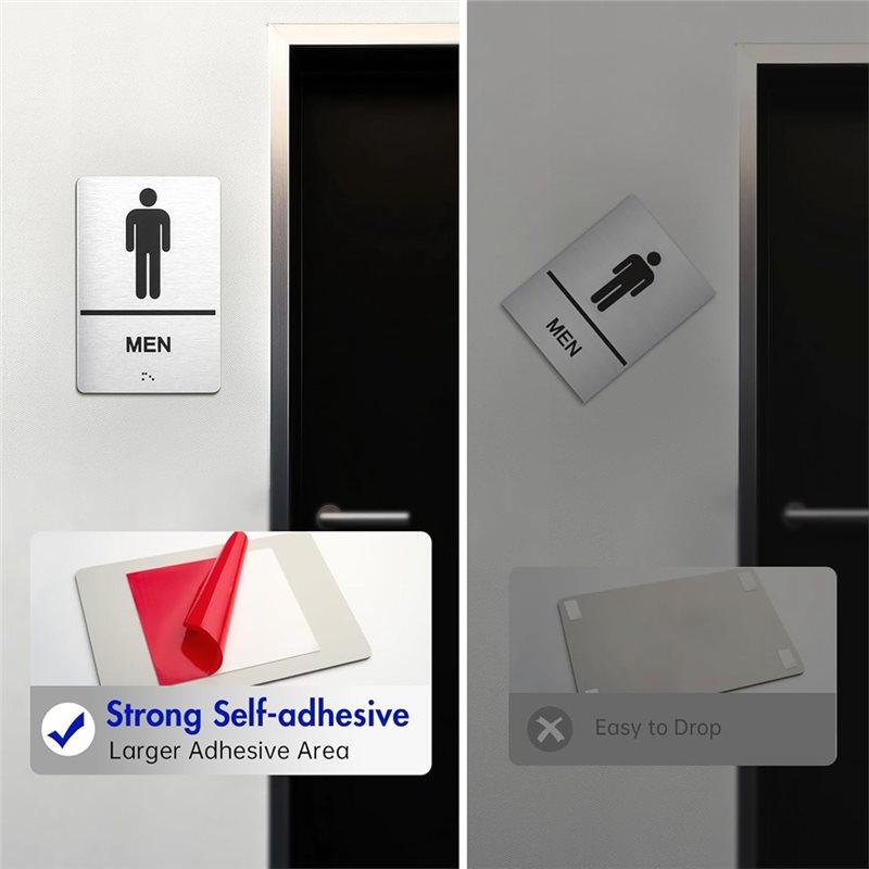 Premium-For Business Bathroom Door Signs, Men' S& Women' S Restroom Signs Raised Braille