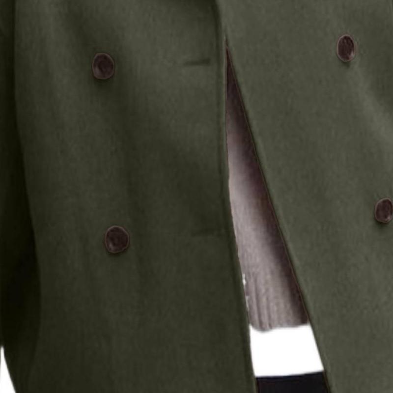 Women's Double-Breasted Solid Color Wool Coat Casual Elegant British Style Versatile Top for Women