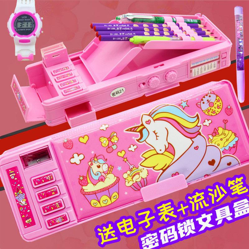 Multi-Functional Transforming Stationery Box for Girls - Large Capacity Pencil Case for Primary Students