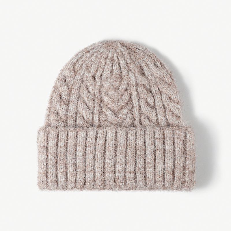 Japanese Winter Warm Simple Twist Woolen Cap Female Earflaps Slipover Male Beanie Student Hat