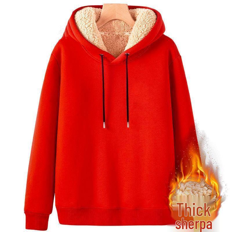 Men's Lambskin Fleece Hooded Jacket - Casual Winter Hoodie