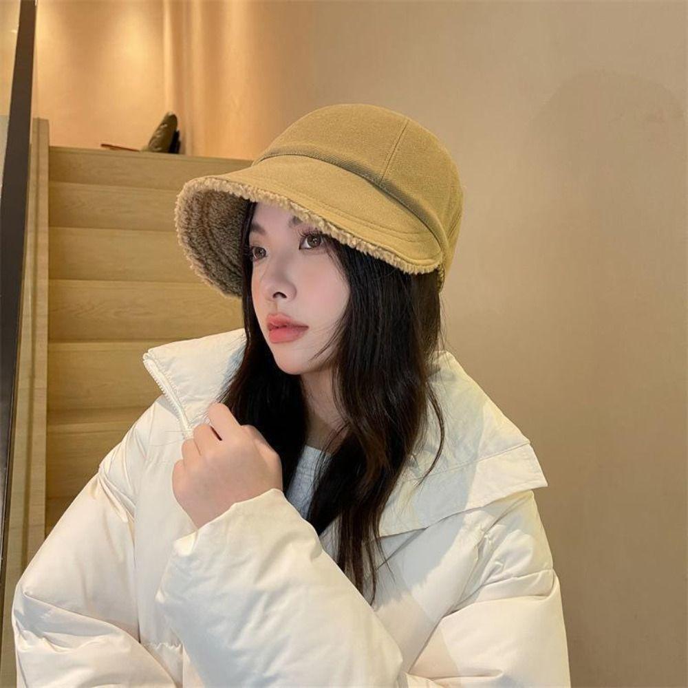 Myk Vinter Fiskelue Vindtett Vinter Spisslue Søt Fleece Baseballcaps Dame